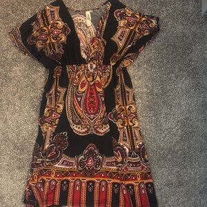 Elegant Paisley Print Dress